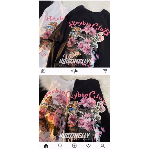 Áo phông nelly heybig sale (có sẵn) hoa hồng tự do 19
