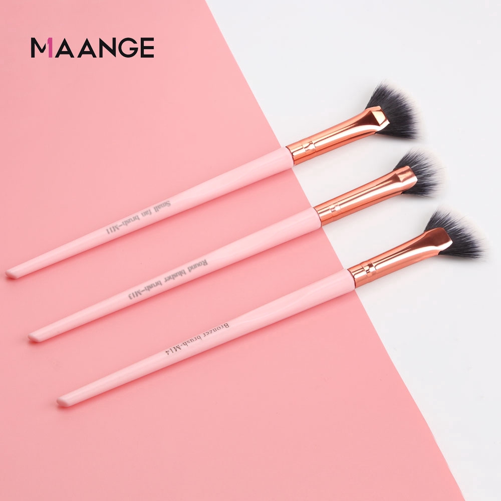 Set 3 Cọ Trang Điểm MAANGE Quạt Cỡ Nhỏ Kiểu Dáng Tiện Dụng