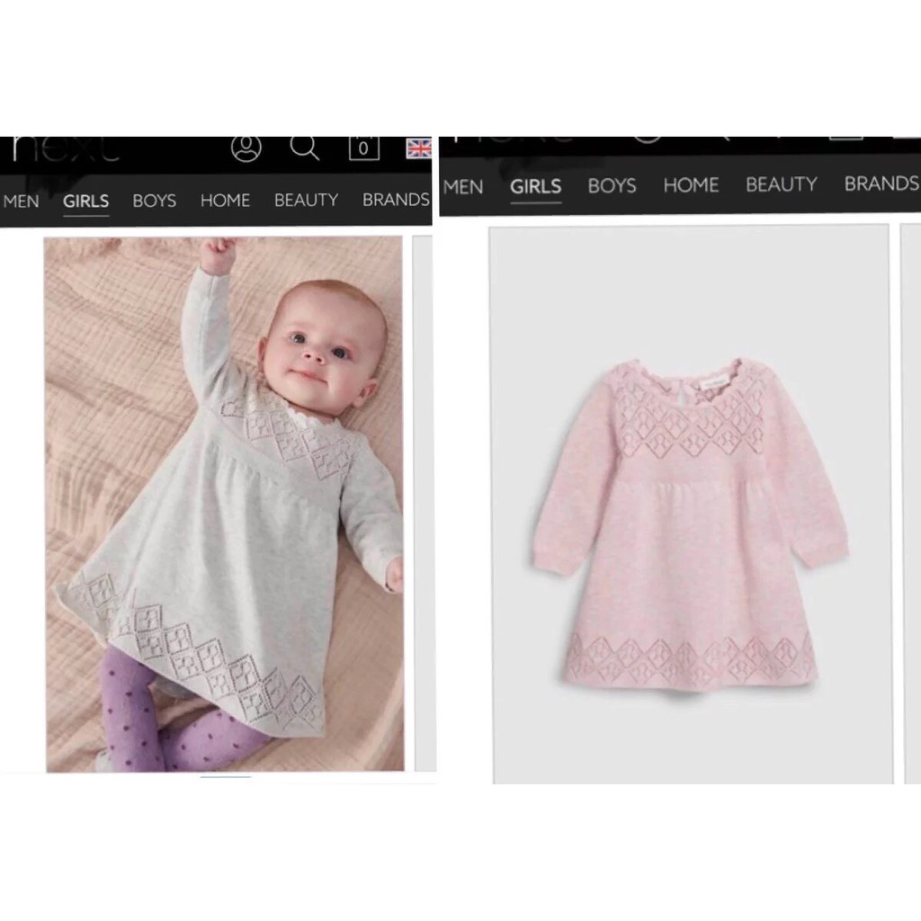 Váy len Next dư xịn bé gái
