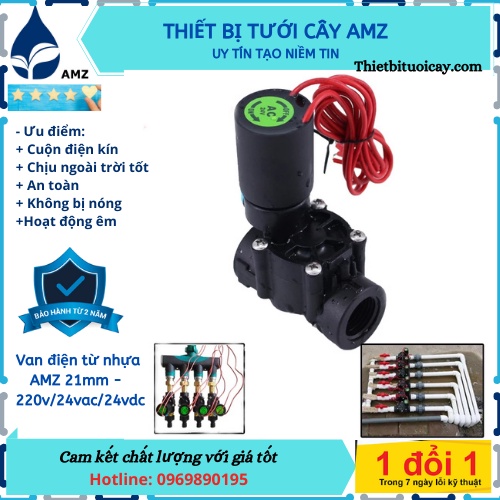 Van điện từ ngoài trời AMZ phi 21mm - 220v/24vac/24vdc - van điện thường đóng