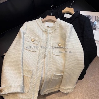 Áo dạ tweed đen trắng