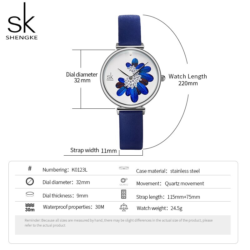 Shengke Đồng hồ dây đeo bằng da thiết kế mặt họa tiết lông vũ thời trang cho nữ | BigBuy360 - bigbuy360.vn