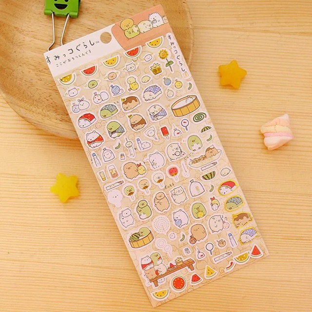 Sticker pilu nhãn dán Washi tape thú cưng tờ to hình chữ nhật ST23