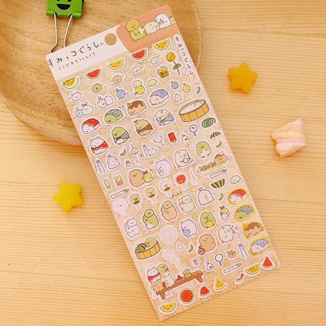 Sticker pilu Nhãn Dán Washi tape thú cưng tờ to hình chữ nhật ST23