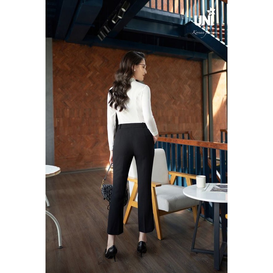 Áo Sơ Mi Trắng Nữ UNIVTH Công Sở Dài Tay Ngắn Tay Co giãn 2A295 Uni Korean Fashion
