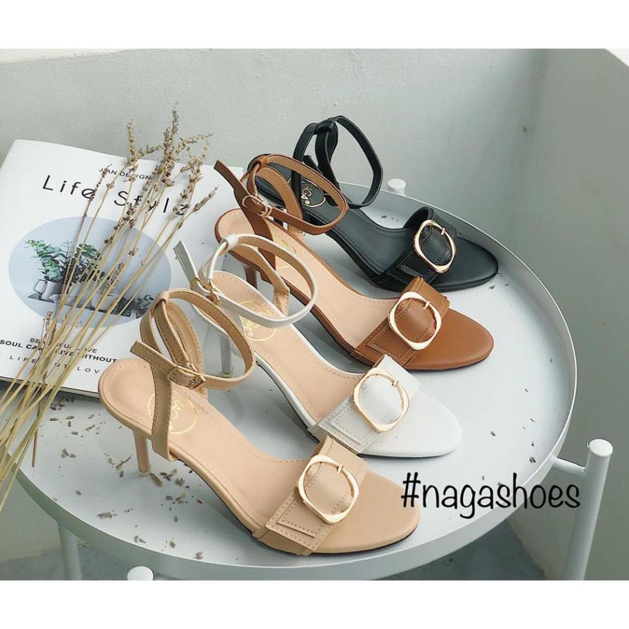 Vip GIÀY CAO GÓT NAGASHOES GÓT NHỌN QUAI KHÓA NGANG 5cm NAC95 .
