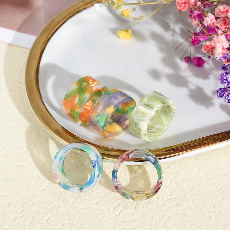 Nhẫn Acrylic Trong Suốt Nhiều Màu Sắc Có Thể Điều Chỉnh Kích Thước