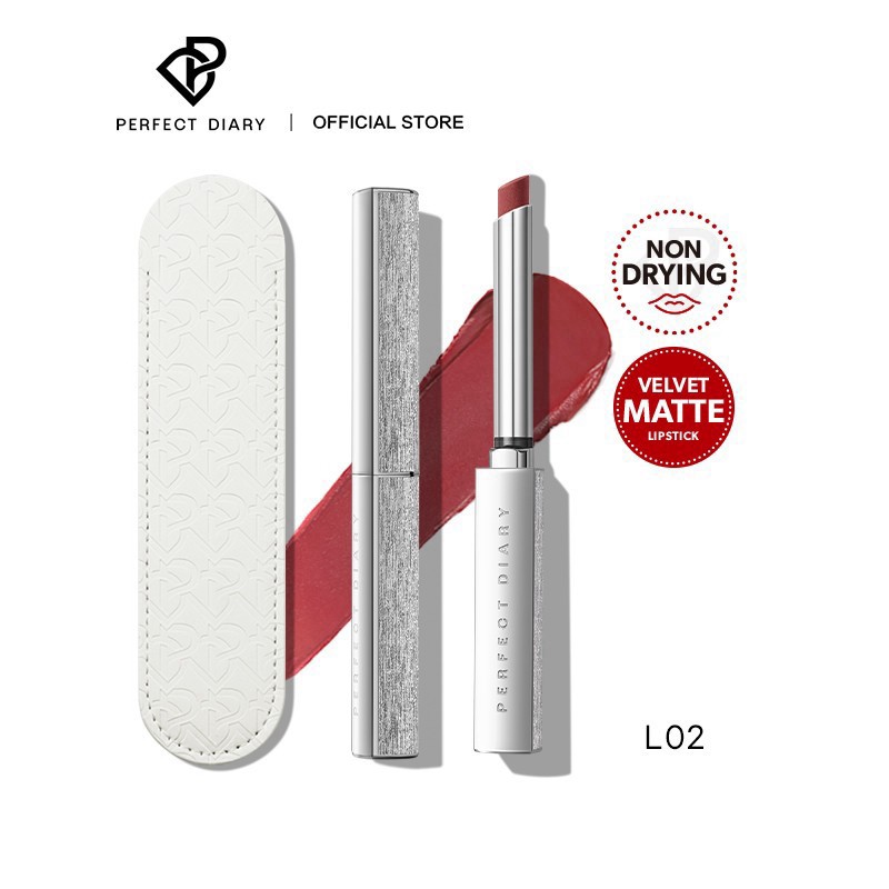 [Beman789]  [Beman123]  Son lì dưỡng môi màu nhung mịn không làm nặng môi/ Phấn phủ ánh pha lê Perfect Diary bản giới hạ