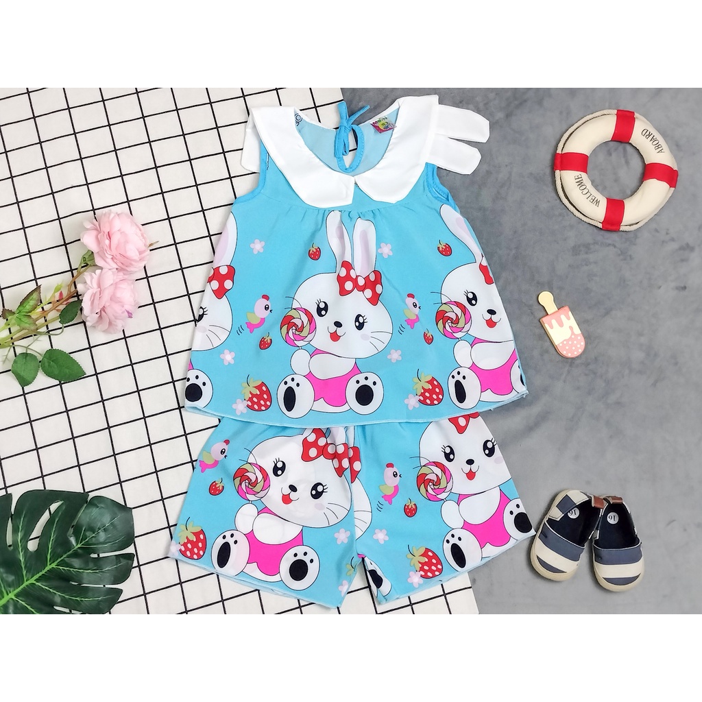 Bộ Lụa Tai Thỏ Bé