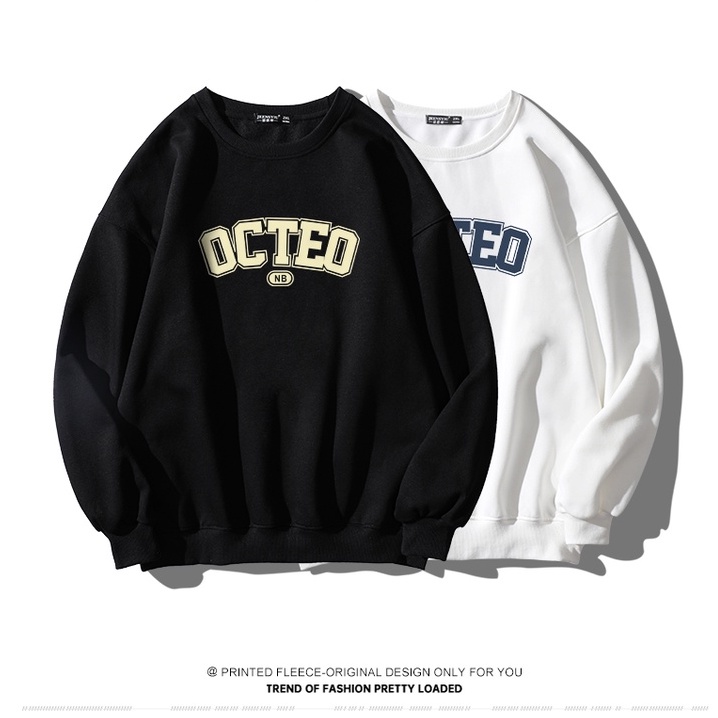 (Hot Trend ) Áo SWEATER Cổ Tròn Phong Cách OCTEO Trẻ Trung Chàng Trai Mùa Thu, Nỉ Ngoại Siêu Dày Dặn Thiết Kế Lịch Sự