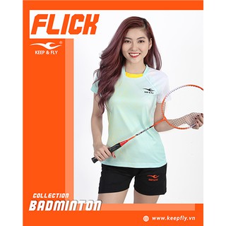 Áo Cầu Lông Nam Nữ Flick KEEPFLY Vải Mè Cao Cấp, Thấm Hút Mồ Hôi, Mềm Mại Co Giãn Vận Động Thoải Mái