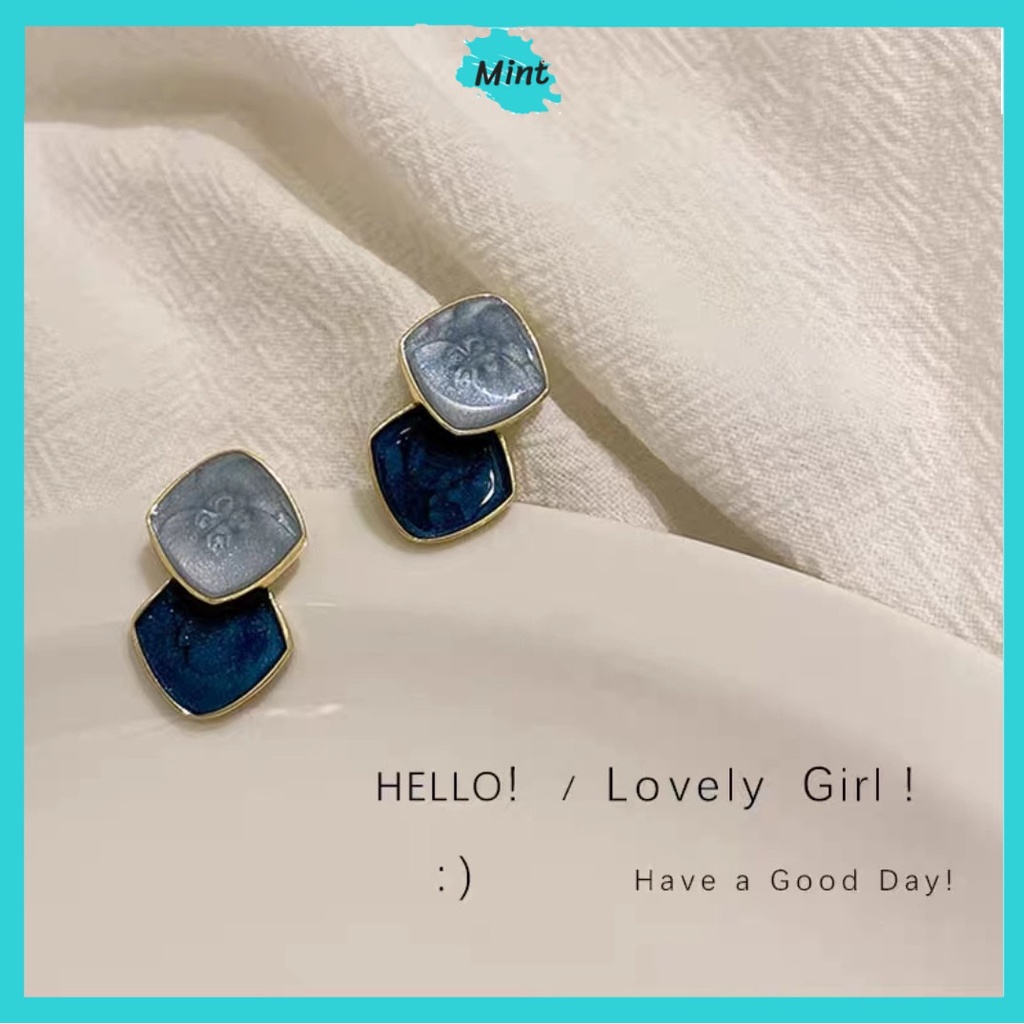 Bông Tai Nữ ❤️FREESHIP❤️ Khuyên Tai Hai Mảnh Đậm Nhạt Sang Chảng S925 Phong Cách Hàn Quốc