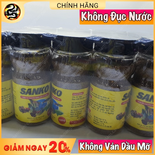 Cám cá cảnh SANKO giàu chất dinh dưỡng cho cá koi, cá vàng,cá chép và hầu hết các loại cá cảnh - Thức ăn cho cá