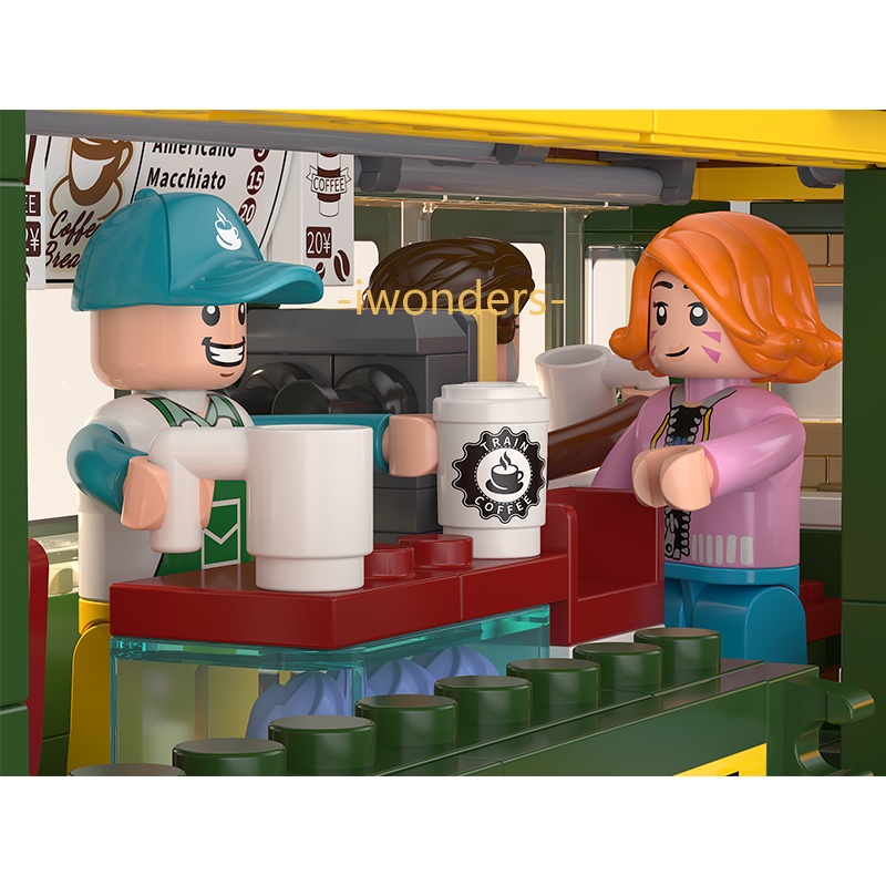 Sáng Tạo Khối Xây Tàu Cà Phê Nhà Giáo Dục Mô Hình Tự Làm Pop Đồ Mặc Nhà Bé Trai Bé Gái Trẻ Em Quà Tặng Đồ Chơi Kids education toys