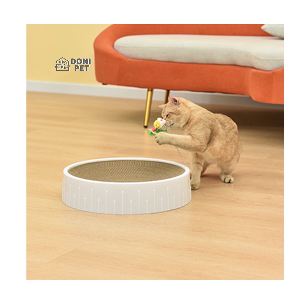Bàn cào móng kiêm ổ nằm hình tròn cho mèo -Đồ cào móng chống nước tặng kèm Canip