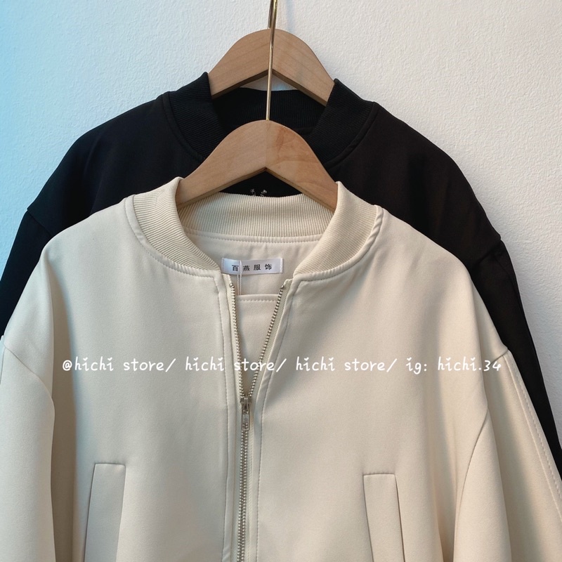 áo khoác croptop khoá kéo tay bồng thời trang hichi | BigBuy360 - bigbuy360.vn