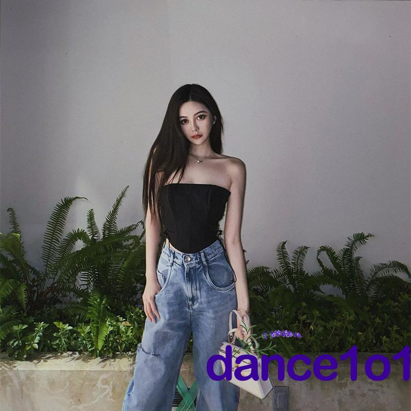 Áo không dây màu trơn thời trang quyến rũ cho nữ