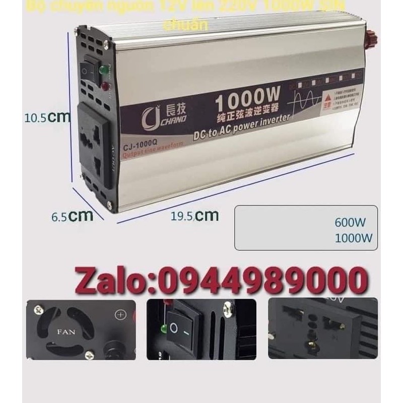 Kích Sin 12V lên 220V công suất 1000w