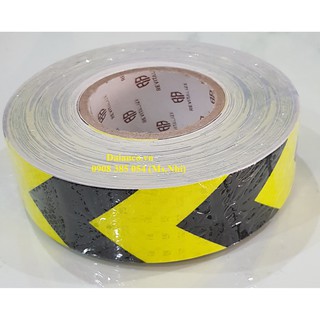 Decal, băng keo phản quang đen chuối mũi tên lớn 5cm*50m hình thật