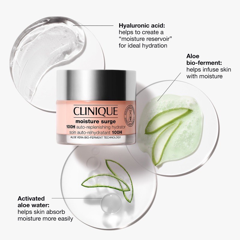 Kem Hồng Dưỡng Ẩm Clinique Moisture Surge 100H Auto-Replenishing Hydrator 50ML Chính Hãng