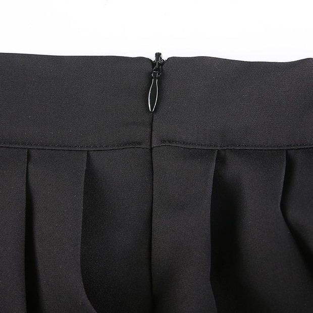 Chân váy tennis xếp ly THUS, Váy ngắn màu trắng đen trơn phong cách Âu Mỹ phối họa tiết CV1D07 | BigBuy360 - bigbuy360.vn