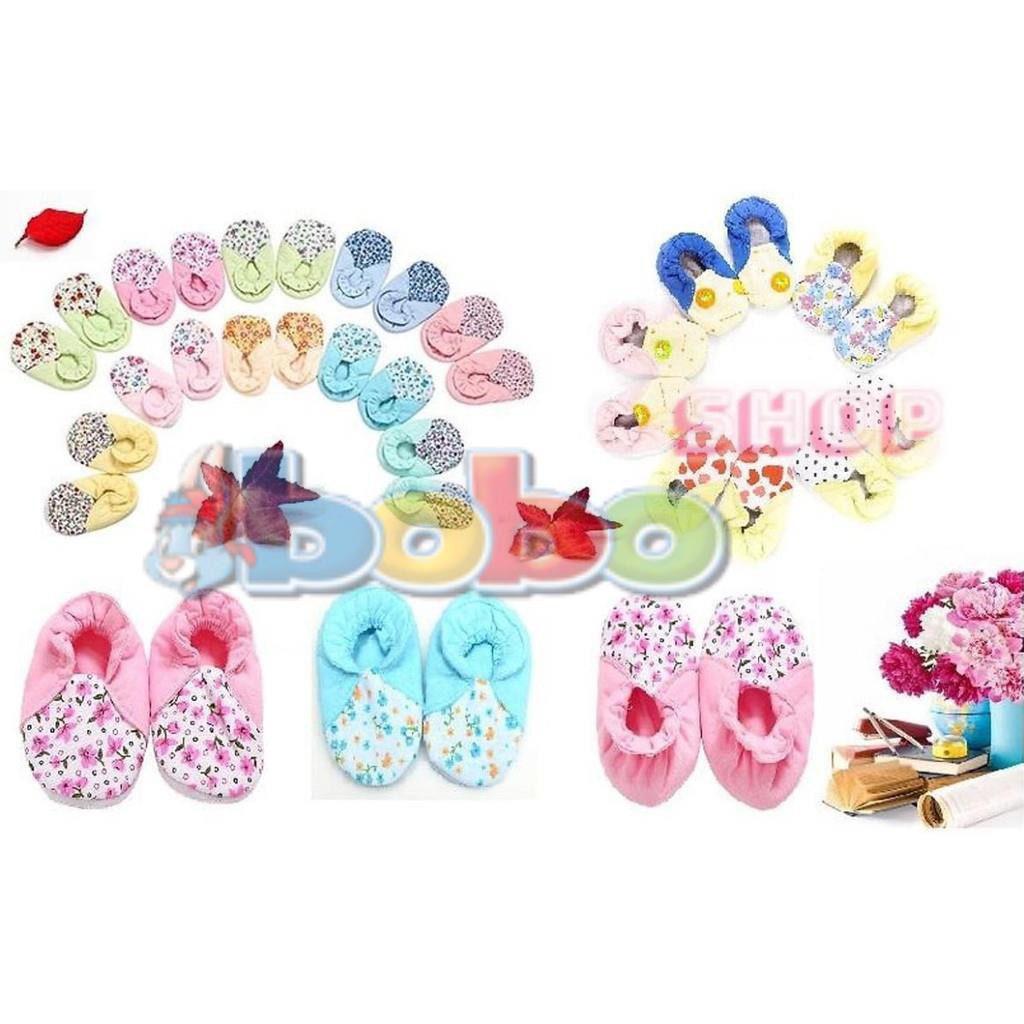 10 đôi giày vải bông bèo tập đi cho bé gái (0-12 tháng) - Hàng nhập khẩu