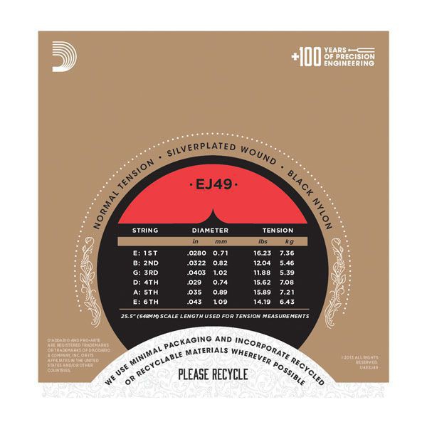 Dây Đàn Guitar Classic D'Addario EJ45 [Size Normal]