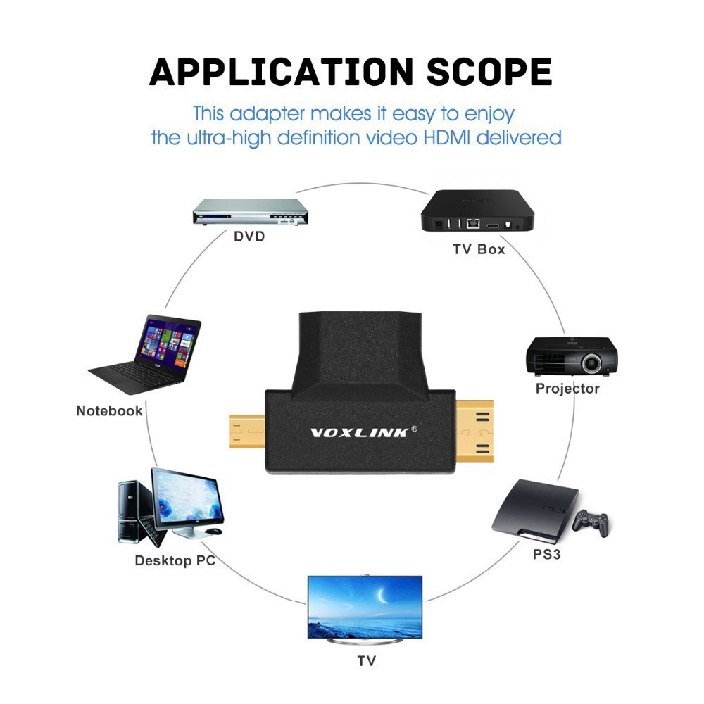 Bộ Chuyển Đổi 3 Trong 1 Micro Sang Hdmi 1.4 90 Độ