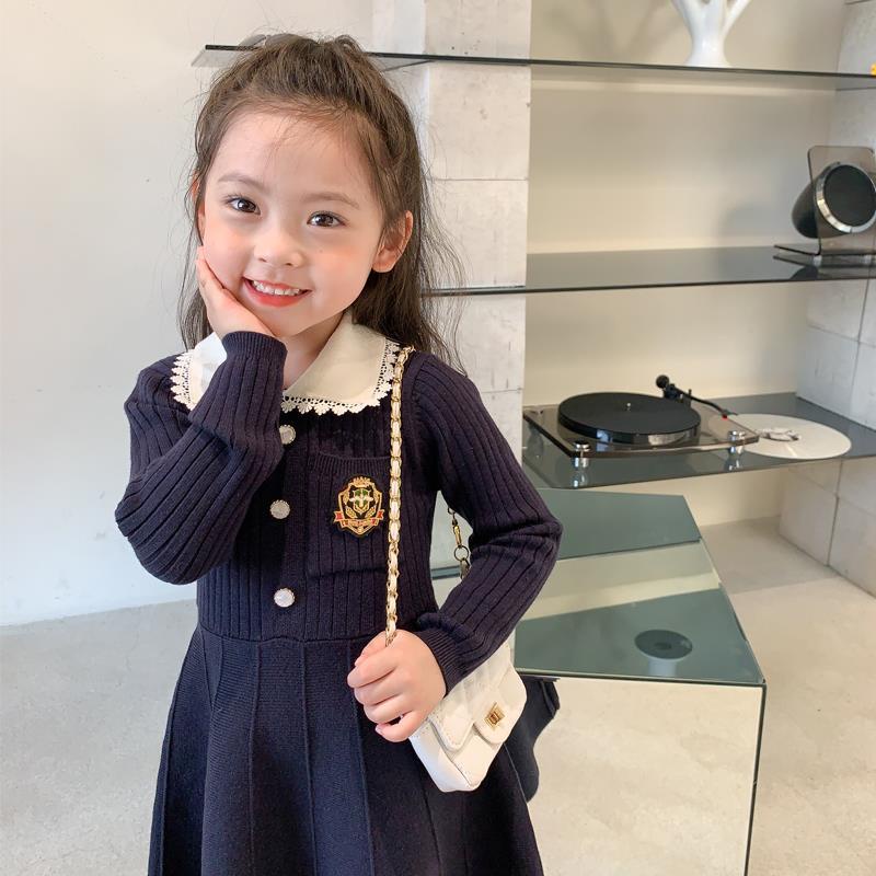 Đầm len tay dài thời trang mùa thu 2021 dành cho bé gái