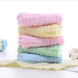 Khăn Sữa, Khăn Mặt Xô 6 Lớp Màu Trơn Cho Bé