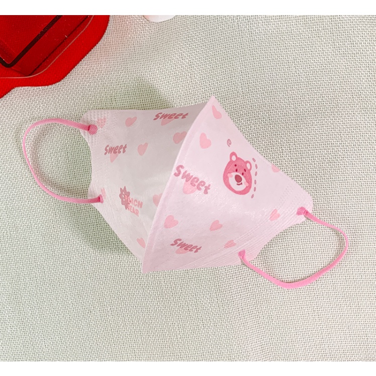 10 Chiếc Sữa Gấu Khuôn Mặt Người Lớn Mặt Nạ 5D Hoạt Hình Dễ Thương In Họa Tiết Hình Khẩu Trang Dùng 1 Lần Bảo Vệ Chống Bụi Mặt Nạ