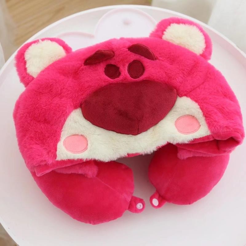 Gối cổ du lịch chữ U kèm nón Gấu dâu Lotso