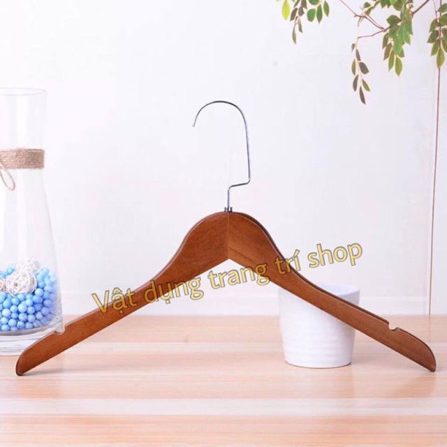 Bộ 10 Móc Gỗ Treo Quần Áo KTN Nâu 44.5cm