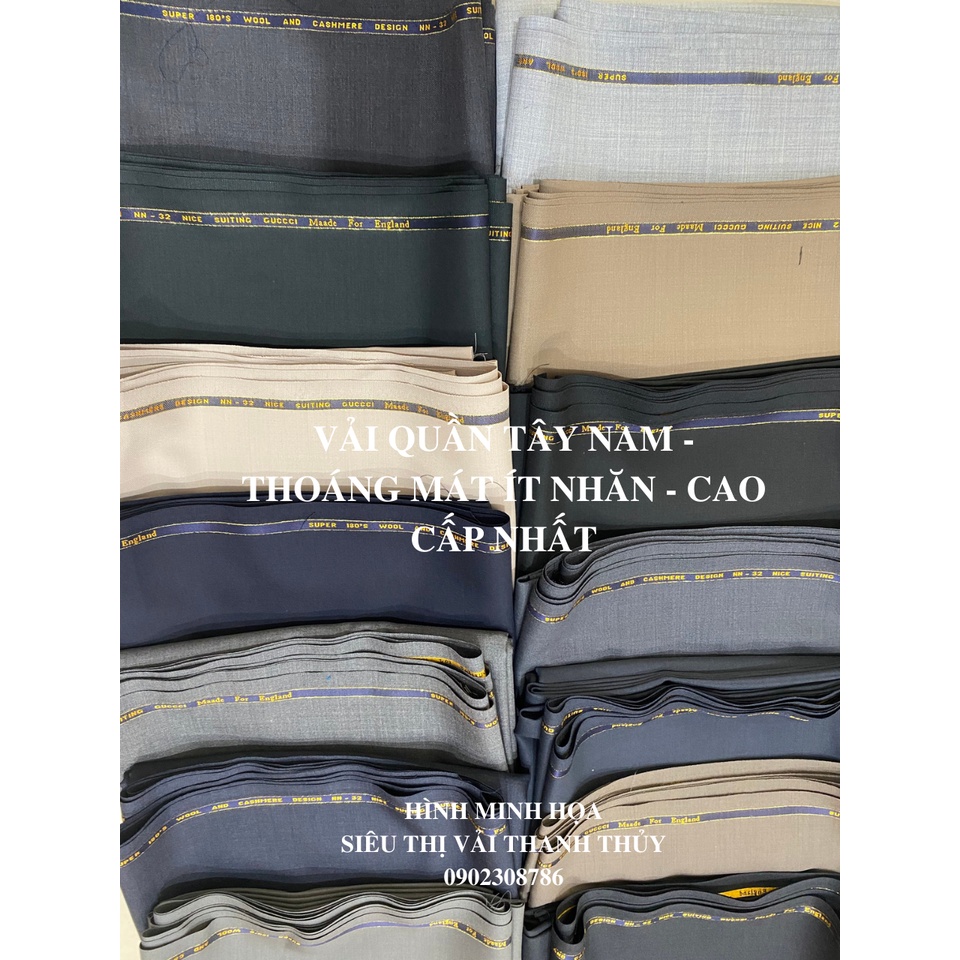 VẢI QUẦN TÂY NAM - THOÁNG MÁT - ÍT NHĂN - BỀN MÀU  - CAO CẤP NHẤT