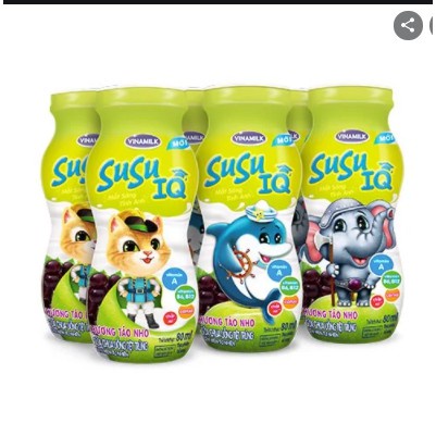 Thùng 48 chai sữa chua uống susu IQ hương táo nho 80ml