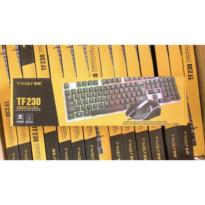 Chuột Phím ☀Combo Bộ Bàn Phím Giả Cơ Và Chuột Gaming Gear TWOLF TF230 Led RGB (BH 6thang)