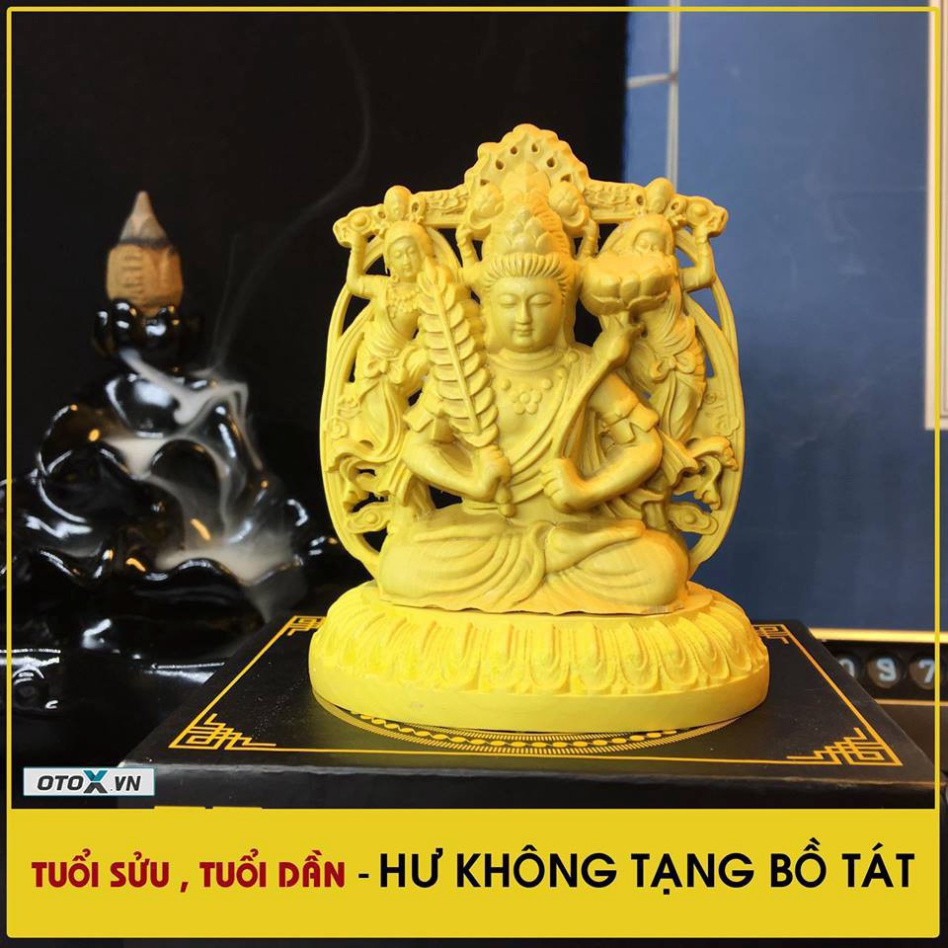Tượng Phật Hư Không Tạng Bồ Tát gỗ Hoàng Dương - TẶNG 1 VÒNG ĐEO TAY - ĐÚNG MẪU ĐÚNG GIÁ