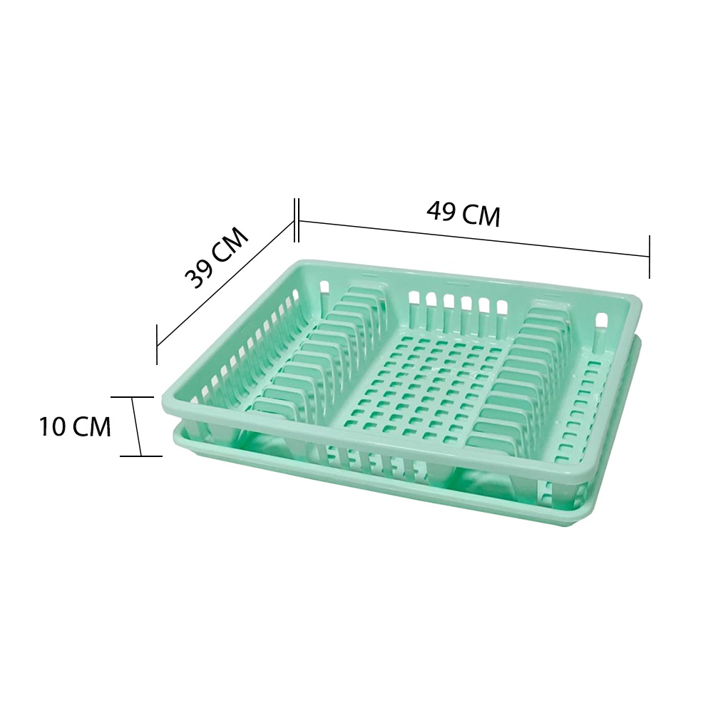 HomeBase SN Khay nhựa để chén dĩa Thái Lan W49xD39xH10 cm màu xanh lá cây