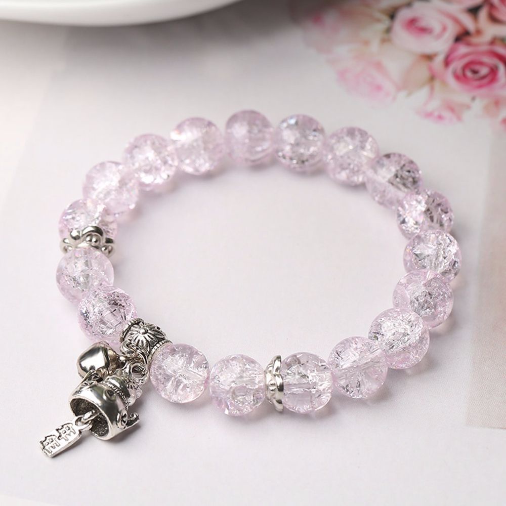 Vòng tay co giãn chuỗi hạt nhiều màu tuỳ chọn gắn mặt mèo may mắn bằng hợp kim dễ thương cho nữ