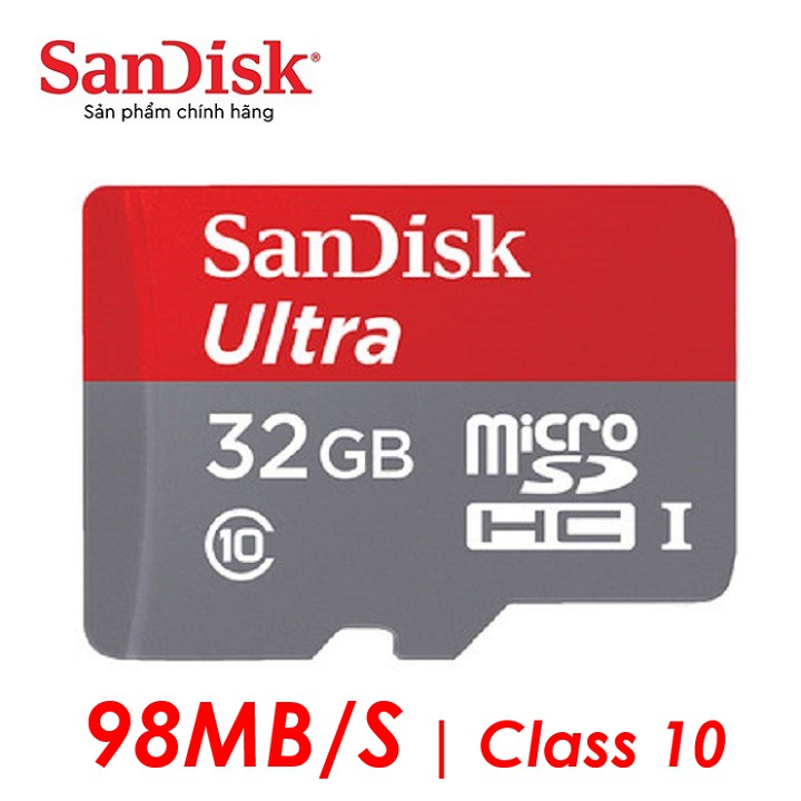 Thẻ Nhớ MicroSDHC SanDisk Ultra 32GB 98 MB/S