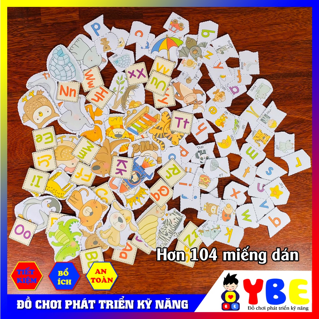 Bộ đồ chơi học liệu bóc dán Montessori 26 chữ cái tiếng Anh ABC Busy Book vừa chơi vừa học giúp bé phát triển kỹ năng