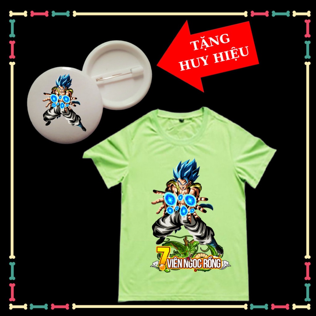 Áo thun cộc tay bé trai Goku đại chiến, 7 viên ngọc rồng, đủ size áo, đủ màu sắc, kèm Huy hiệu Dragon Ball