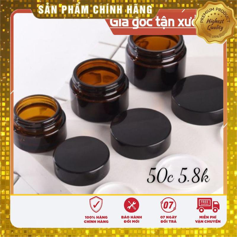 Hũ Chiết Mỹ Phẩm ❤ TRÙM SỈ ❤ [15g,20g] Hũ đựng kem thủy tinh nâu , Hũ chiết kem , phụ kiện du lịch