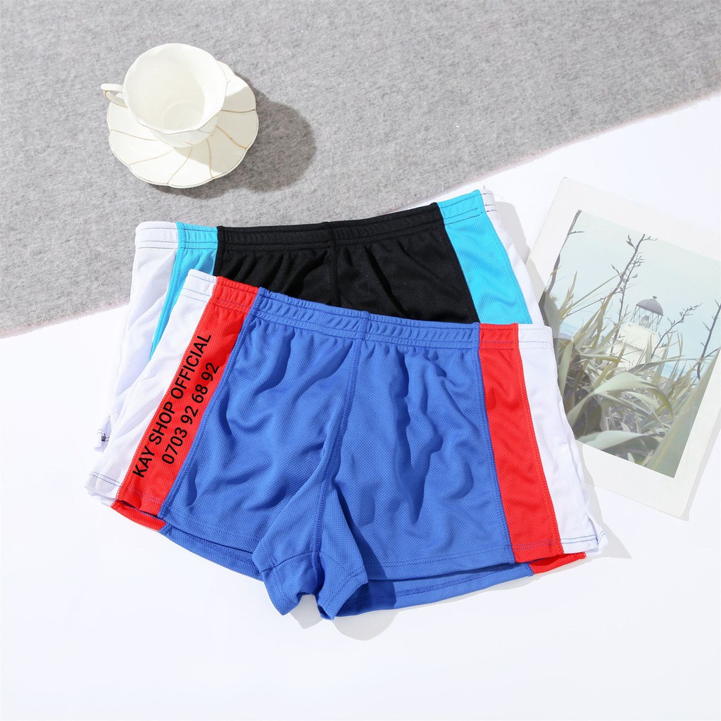 ♟♗▦Quần short ngủ nam Aussiebum 100% Polyeste phối sọc 2 bên - đùi quyến rũ thoáng mát 8T005