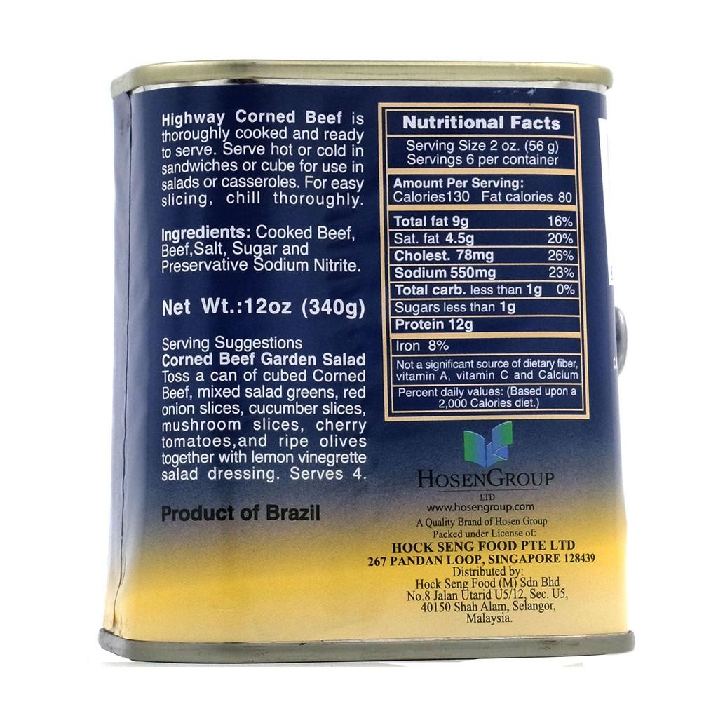 Thịt bò muối đóng hộp hiệu Highway Corned Beef  340g