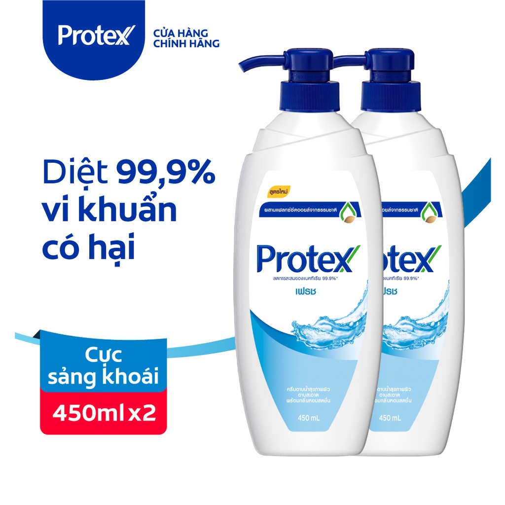 Bộ 2 sữa tắm diệt 99.9% vi khuẩn Protex Fresh sạch sảng khoái 500ml/chai