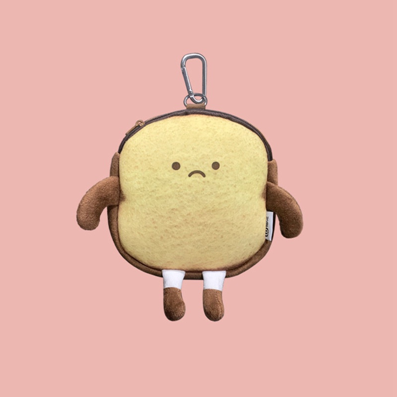 Ví Đựng Tiền Xu Mini Hình Bánh Mì Nhồi Bông Dễ Thương Cho Bé Gái