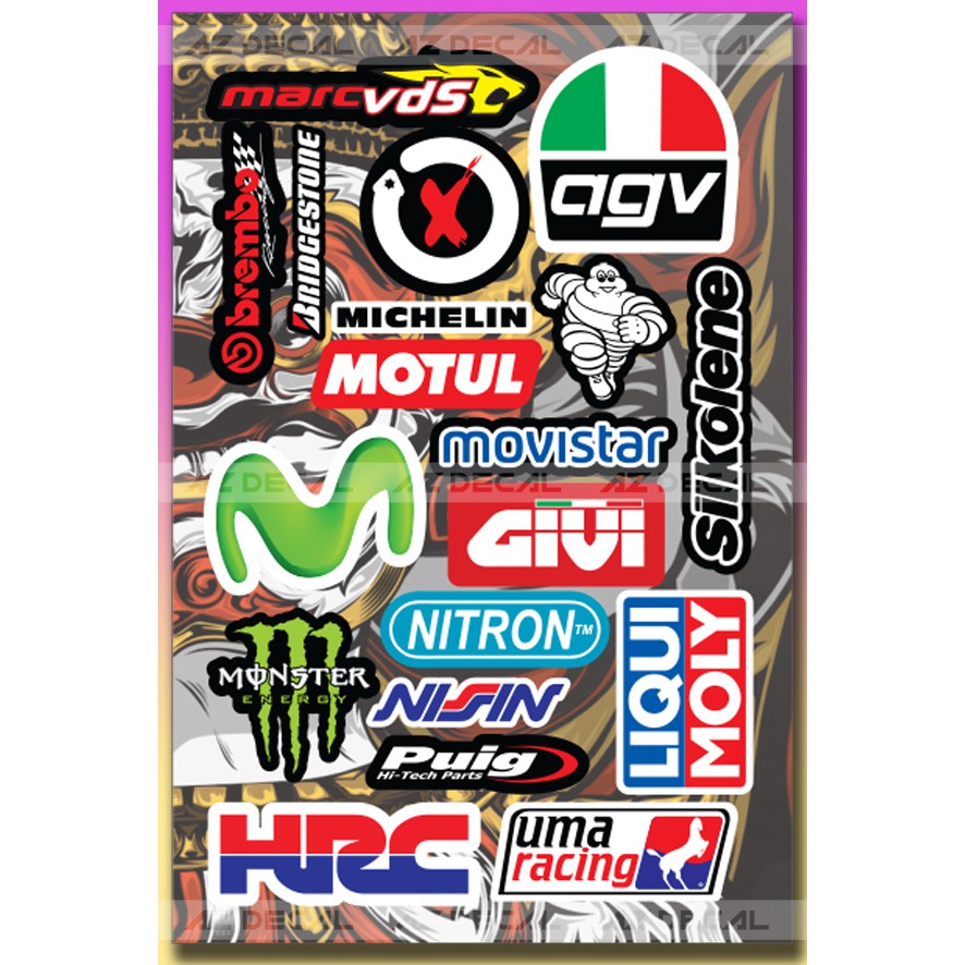 Sticker Logo Racing 01 | Tem Trang Trí Mũ Bảo Hiểm, Xe Máy, Xe Điện, Thiết Bị Công Nghệ | Kích Thước A4