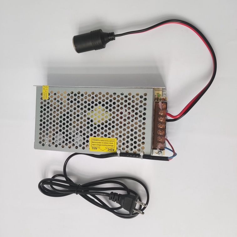 Bộ Chuyển Đổi Nguồn Điện 220V Sang 12V Đầu Cắm Ô Tô 12V/15A 180W cho Máy Bơm Lốp Tủ Lạnh Mini Máy Hút Bụi