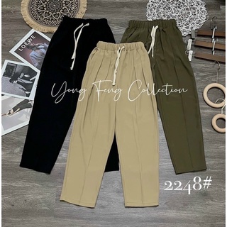 Quần baggy vải cạp chun chất ruby B90